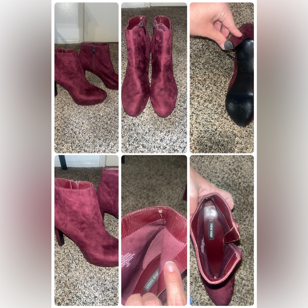 Nine West Women's Deep Maroon Heeled Boots